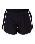 Augusta Sportswear Women's Pulse Team Running Shorts - Black/ Black/ White Front