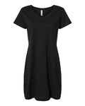 LAT Women's Fine Jersey V-Neck Coverup - Black Front