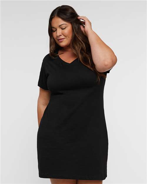 LAT Women's Fine Jersey V-Neck Coverup - Model Front