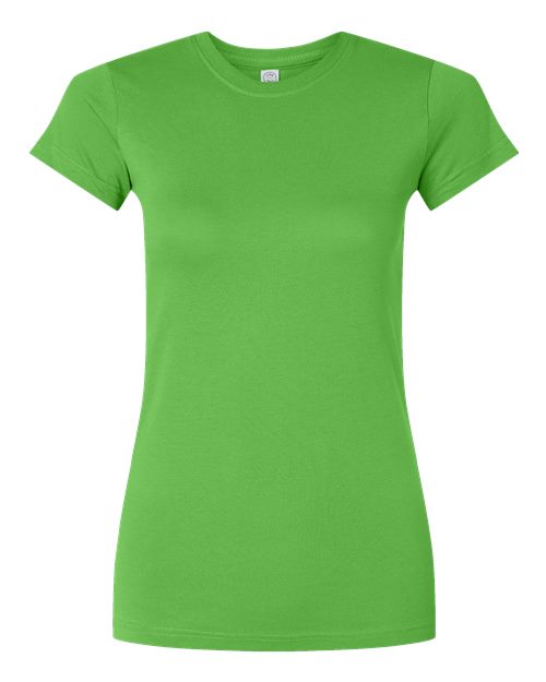 LAT Women's Fitted Fine Jersey Tee - Apple Front