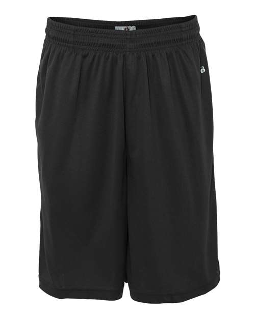 Badger Men's B-Core 10" Shorts with Pockets - Black Front