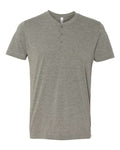 BELLA + CANVAS Men's Henley - Grey Triblend Front