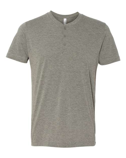 BELLA + CANVAS Men's Henley - Grey Triblend Front