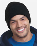 Bayside USA-Made 12'' Knit Cuffed Beanie - Side