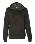 Independent Trading Co. Women's Junior Fit Heavenly Fleece Lightweight Hooded Sweatshirt - Charcoal Heather Front