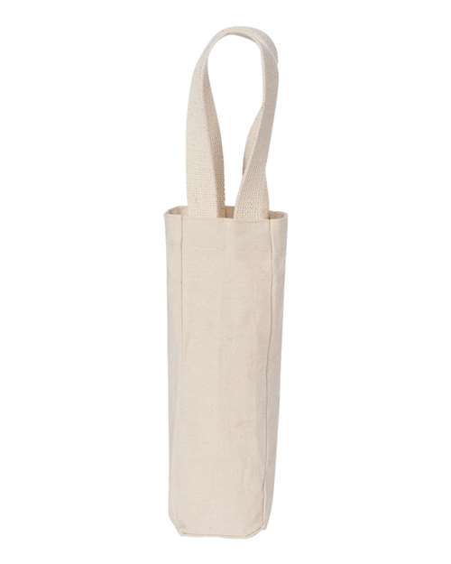 Liberty Bags Single Bottle Wine Tote - Natural Front
