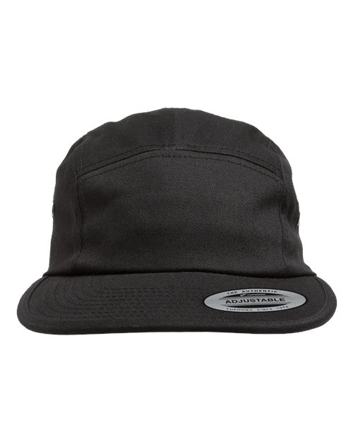 YP Classics Classic Jockey Flat Bill Cap - Black Front