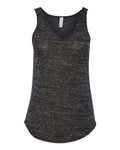 BELLA + CANVAS Women's Flowy V-Neck Tank - Black Marble Front