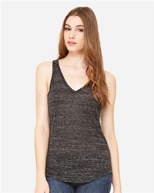 BELLA + CANVAS Women's Flowy V-Neck Tank - Model Front