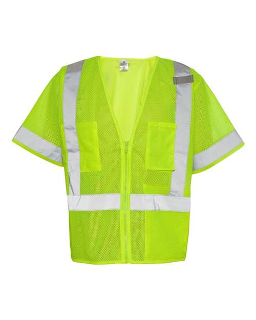 Kishigo Unisex Class 3 Economy Vest - Lime Front