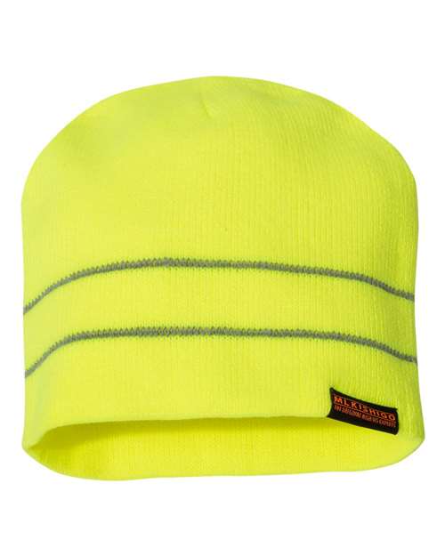Kishigo High Viz Reflective Beanie - Lime Front