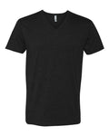 Men's CVC V-Neck T-Shirt - Black Front