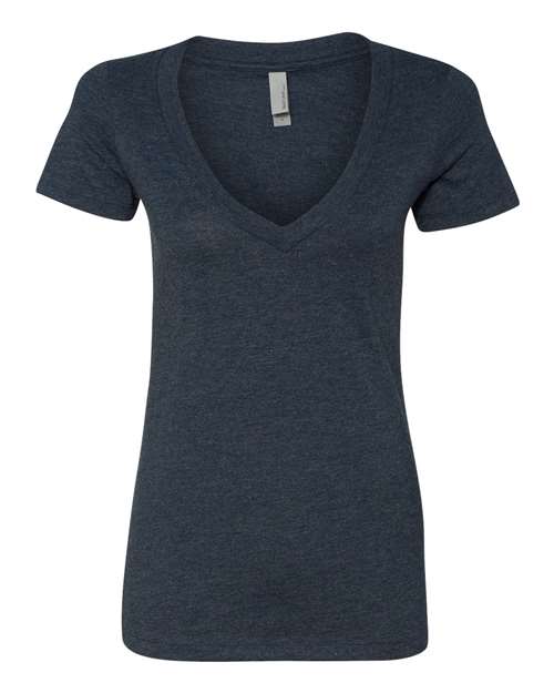 Next Level Women’s CVC Deep V-Neck Tee - Midnight Navy Front