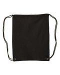 Canvas Drawstring Backpack - Black Front