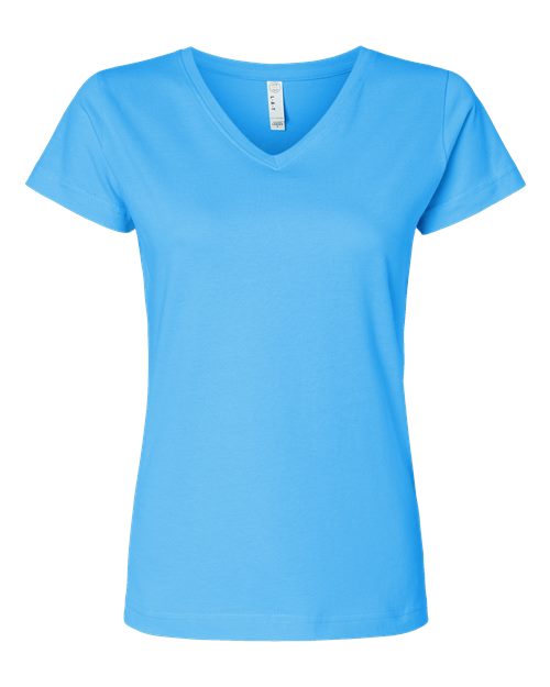 LAT Women's Fine Jersey V-Neck Tee - Aqua Front