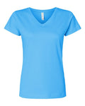 LAT Women's Fine Jersey V-Neck Tee - Aqua Front