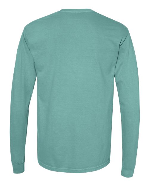 Unisex Garment-Dyed Heavyweight Long Sleeve T-Shirt - Seafoam Back