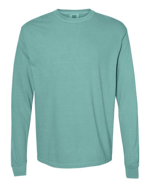 Unisex Garment-Dyed Heavyweight Long Sleeve T-Shirt - Seafoam Front