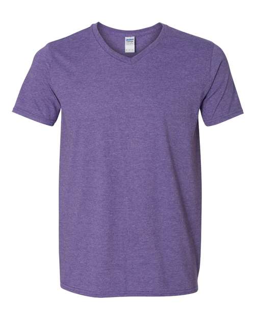 Unisex Softstyle® V-Neck T-Shirt - Heather Purple Front