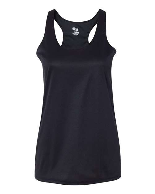 Badger Women’s B-Core Racerback Tank Top - Black Front