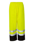 Kishigo Unisex Storm Cover Waterproof Rain Pants - Lime Front