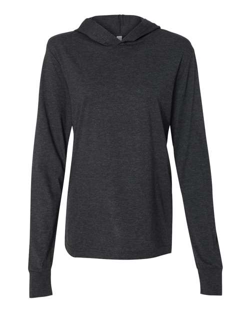 BELLA + CANVAS Unisex Jersey Hooded Long Sleeve Tee - Charcoal Black Triblend Front