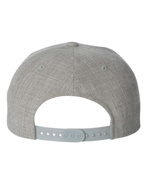 Premium Flat Bill Snapback Cap - Heather Grey Back