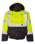Kishigo Unisex Ripstop Bomber Jacket - Lime/ Black Front