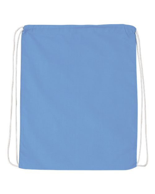 Economical Cotton Drawstring Bag - Carolina Blue Front