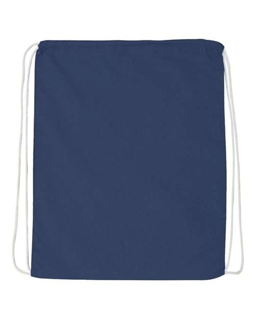 Economical Cotton Drawstring Bag - Navy Front