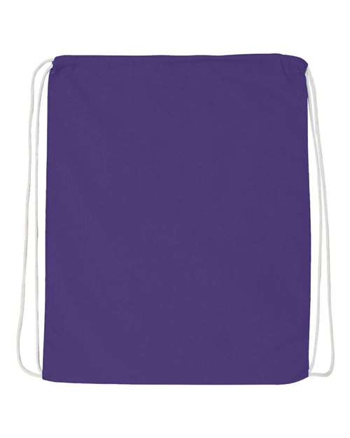 Economical Cotton Drawstring Bag - Purple Front