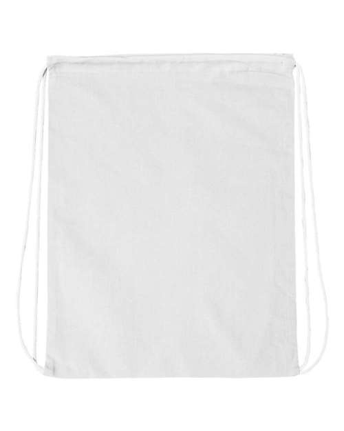 Economical Cotton Drawstring Bag - White Front