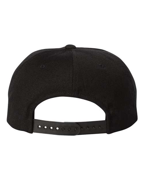 Premium Five-Panel Snapback Cap - Black Back