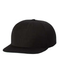 Premium Five-Panel Snapback Cap - Black Front