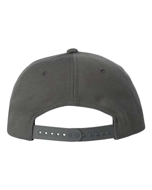 Premium Five-Panel Snapback Cap - Dark Grey Back