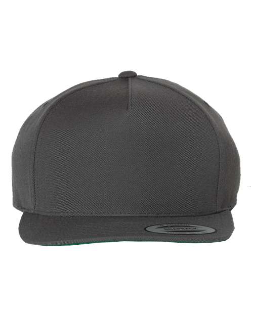Premium Five-Panel Snapback Cap - Dark Grey Front