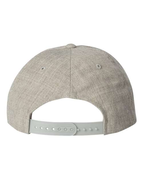 Premium Five-Panel Snapback Cap - Heather Grey Back