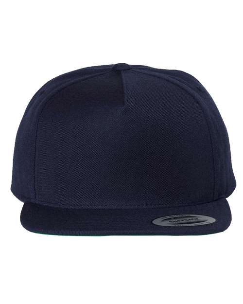 Premium Five-Panel Snapback Cap - Navy Front