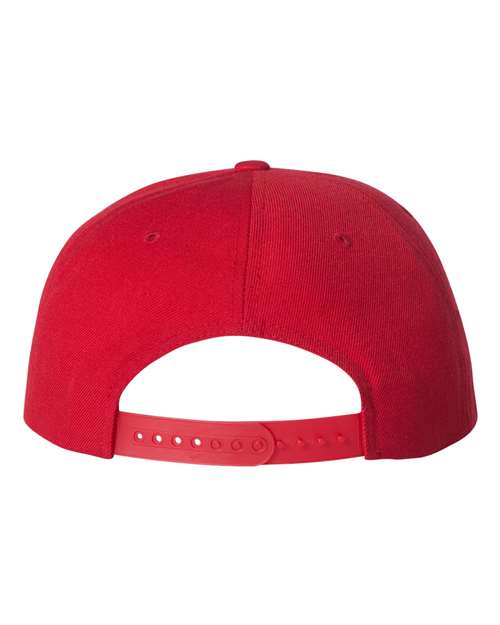 Premium Five-Panel Snapback Cap - Red Back