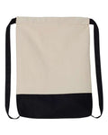 Liberty Bags Drawstring Backpack - Natural/ Navy Front