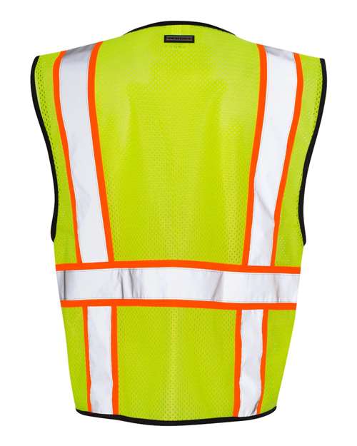 Kishigo Unisex Economy Contrasting Vest with Zippered Front - Back