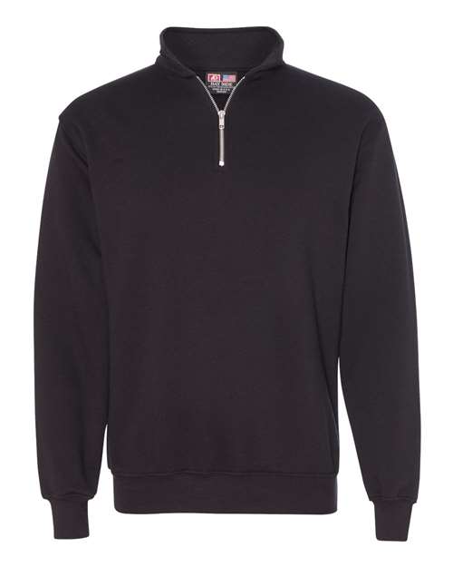 Bayside Unisex USA-Made Quarter-Zip Sweatshirt - Black Front