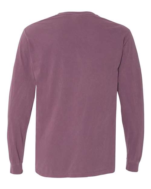 Unisex Garment-Dyed Heavyweight Long Sleeve T-Shirt - Berry Back