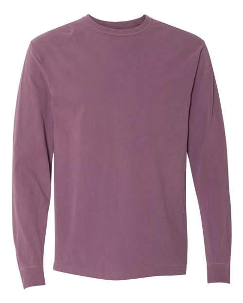 Unisex Garment-Dyed Heavyweight Long Sleeve T-Shirt - Berry Front