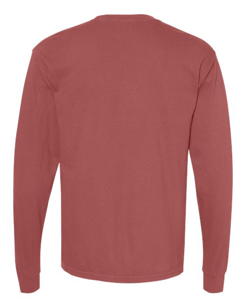 Unisex Garment-Dyed Heavyweight Long Sleeve T-Shirt - Brick Back