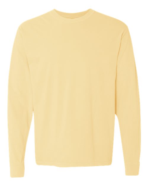 Unisex Garment-Dyed Heavyweight Long Sleeve T-Shirt - Butter Front