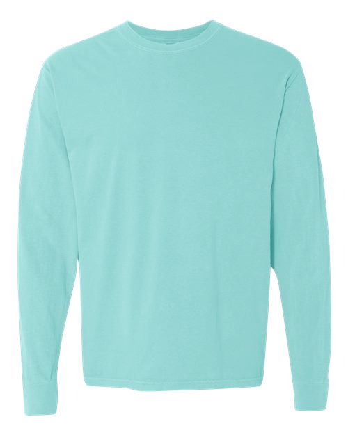 Unisex Garment-Dyed Heavyweight Long Sleeve T-Shirt - Chalky Mint Front