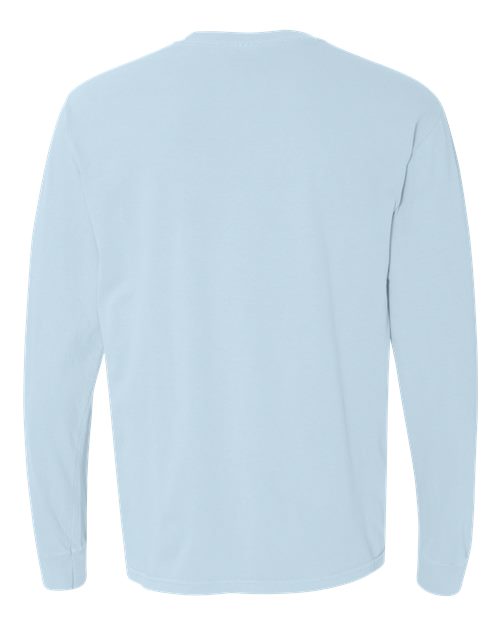 Unisex Garment-Dyed Heavyweight Long Sleeve T-Shirt - Chambray Back
