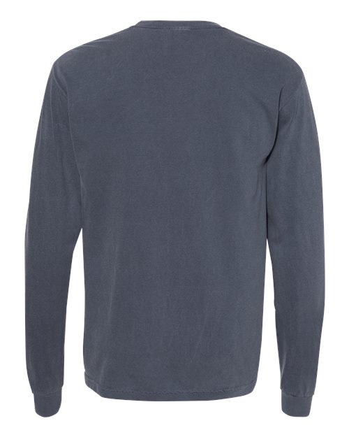 Unisex Garment-Dyed Heavyweight Long Sleeve T-Shirt - Denim Back