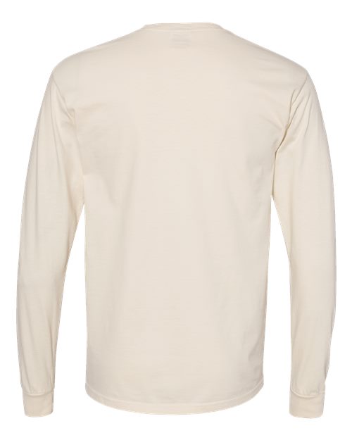 Unisex Garment-Dyed Heavyweight Long Sleeve T-Shirt - Ivory Back